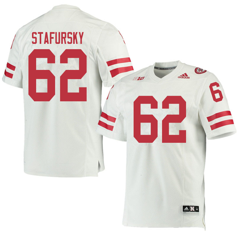 Men #62 Noah Stafursky Nebraska Cornhuskers College Football Jerseys Sale-White - Click Image to Close